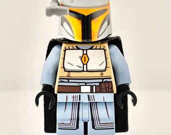 LEGO® Mandalorian Tribe Warrior Star Wars Minifigure – Female Gray Helmet with Antenna – Star Wars The Mandalorian – Rare Female Mandalorian