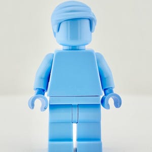LEGO® Bright Light Blue Monochrome Minifigure, Rare Solid Baby Blue Minifig, LGBTQ Pride Rainbow, Custom MOC, Minimalist Build,Lego Fan Gift