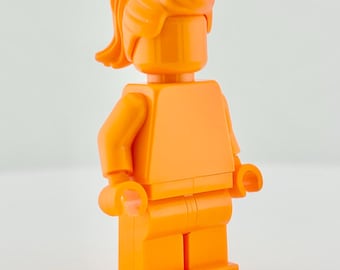 LEGO® Orange Monochrome Minifigure, Rare Solid Orange Minifig, LGBTQ Pride Rainbow, Custom MOC, Minimalist Build, Lego Fan Collectible Gift