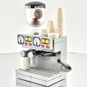 LEGO Mini Espresso/Coffee Machine – Custom Barista Coffee Maker for Minifigures, Café Display, Coffee Shop LEGO® Build, Miniature Coffee