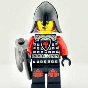 LEGO® Dragon Knight Minifigure – Scale Mail Armor, Dragon Shield,Helmet with Neck Protector – Castle Series – Retired LEGO® Medieval Warrior