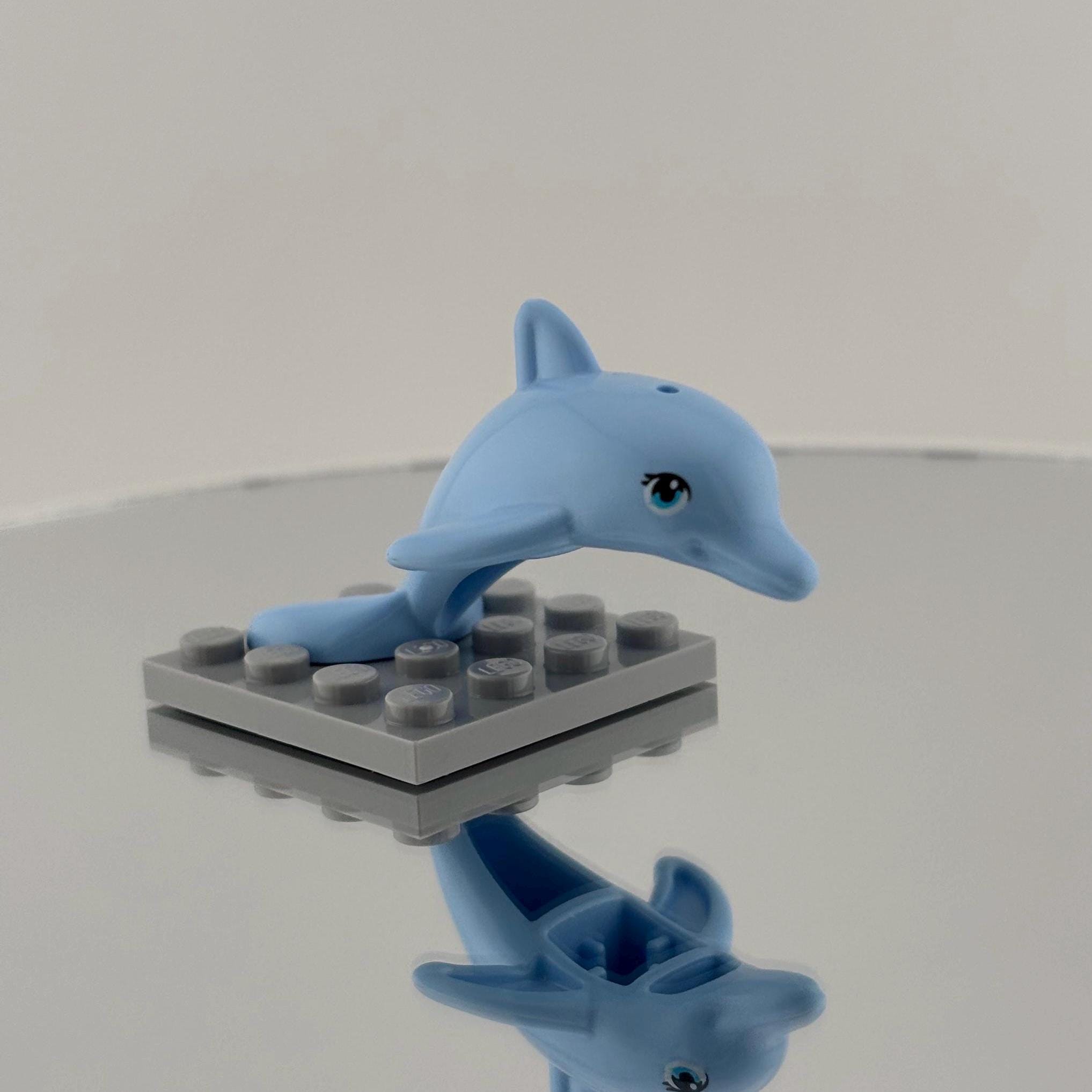 LEGO® Friends Dolphin Minifigure – Rare Retired Animal Figure, Bright Light Blue, Authentic LEGO® Collectible