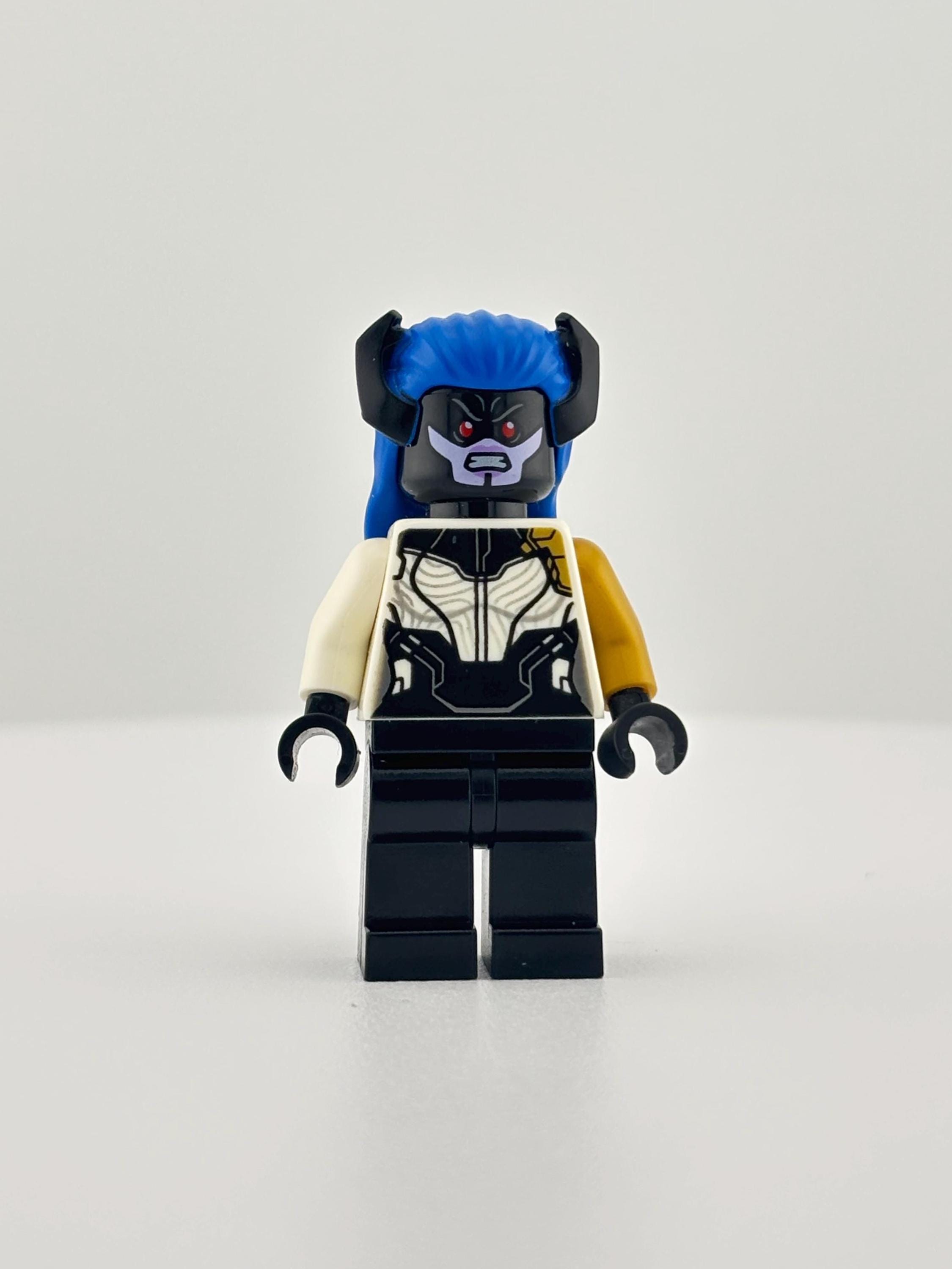 LEGO® Proxima Midnight Minifigure – Marvel Avengers Infinity War Villain –  Black Order Warrior – Retired LEGO® Scarlett witch sister minifig