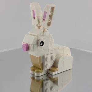 LEGO White Easter Bunny Rabbit Minifigure - Cute Animal MOC, Easter Decoration, Authentic LEGO®