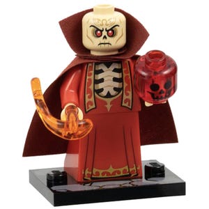 LEGO® Szass Tam Dungeons & Dragons Minifigure, Lich Lord Villain with Spellbook + Stand, Custom Fantasy Wizard Figure – Retired DnD Minifig