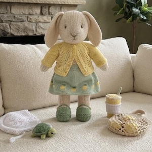 Fresh Lemon Grove Bunny Knitting Pattern PDF, Bunny Doll Knit Pattern, Spring Bunny Toy Pattern, Easter Rabbit, Soft Toy DIY