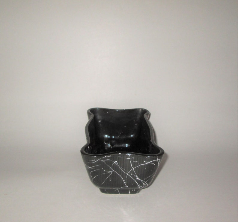 Vintage 1950s Black Splatter Squiggle Planter image 2