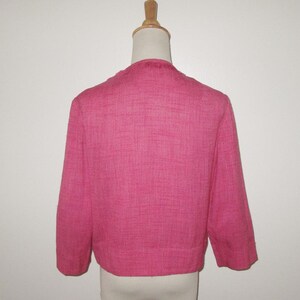 Vintage 1950s 1960s Pink Suit With Fringe Accents By Glenhaven Size M image 5