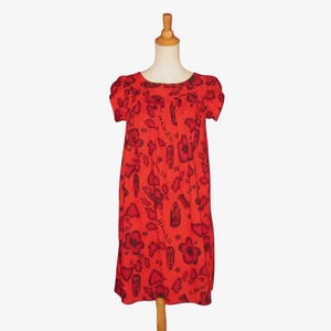 Vintage 1960s Red Hawaiian MuuMuu Dress - Made In Hawaii - Size S