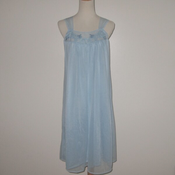 Vintage 1960s Blue Nightgown By Penney's Adonna - Size 36