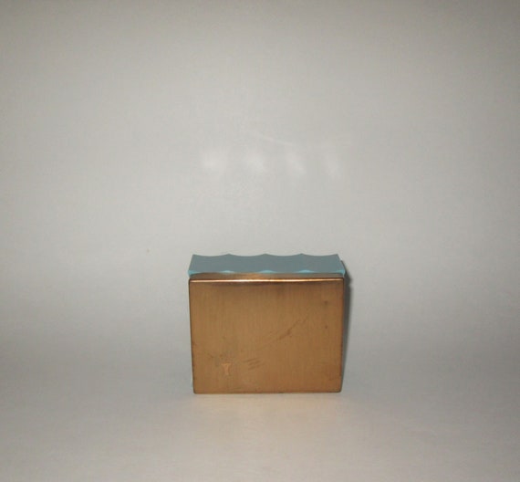 Vintage 1930s Cara Nome Powder Box - Blue And Gold - image 9