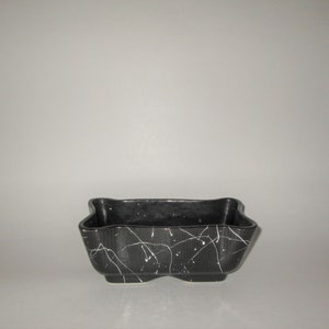 Vintage 1950s Black Splatter Squiggle Planter image 1