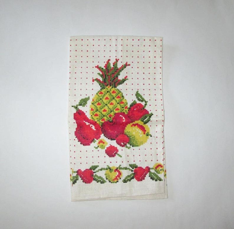 Vintage Fruit Pineapple Linen Tea Towel By Parisian Prints image 3