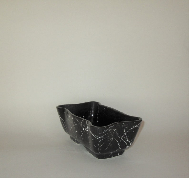 Vintage 1950s Black Splatter Squiggle Planter image 5