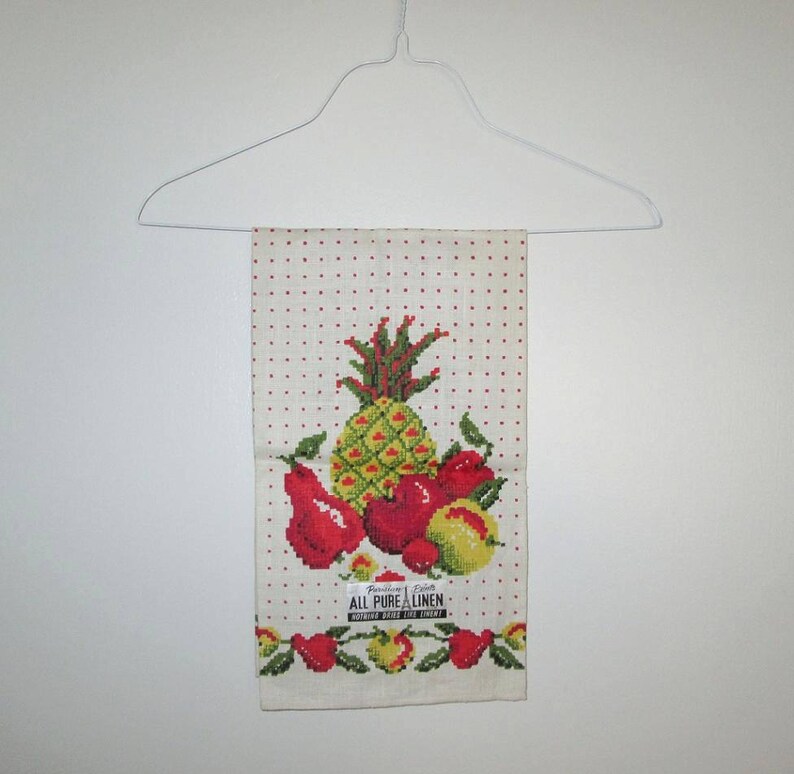 Vintage Fruit Pineapple Linen Tea Towel By Parisian Prints image 1