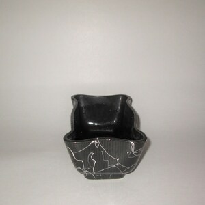 Vintage 1950s Black Splatter Squiggle Planter image 4