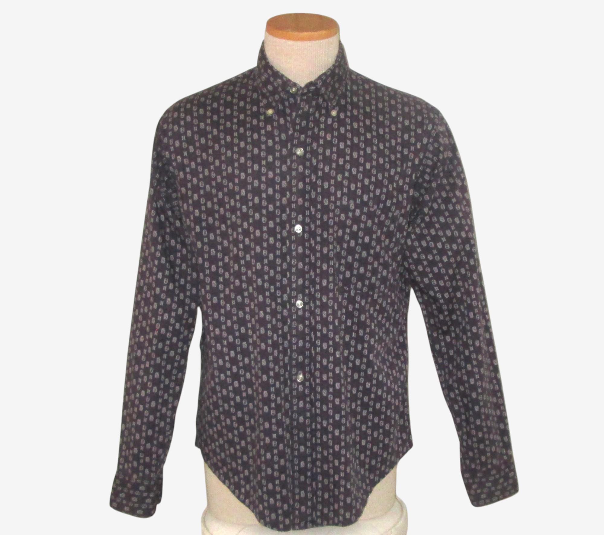Vintage 1960s Purple Novelty Print Shirt by Citation Club Vintage 1960s Purple Novelty Print Shirt by Citation Club
