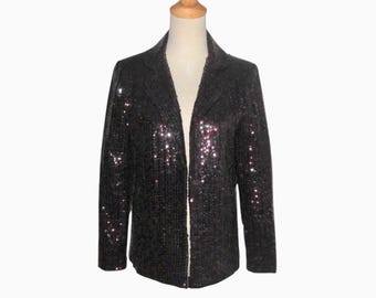 Vintage 1960s 1970s Sequin Jacket By Gilbert's For Tally New York - Size M
