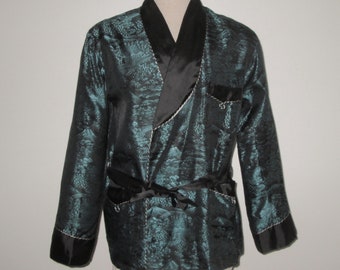 Vintage 1960s Brocade Smoking Jacket By Jola Made In Japan - Size M, L