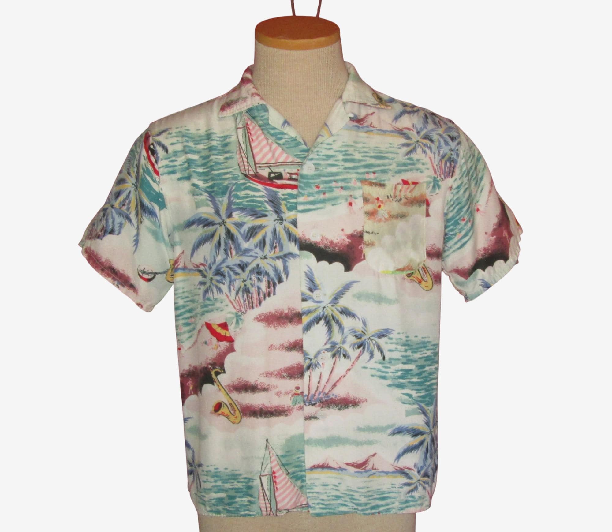 トップス 50s vintage rayon ALOHA shirt 1950s Ashfield 