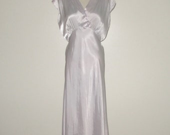 Vintage 1930s 1940s Lavender Blue Nightgown - Size M