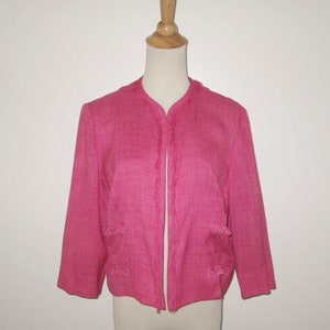 Vintage 1950s 1960s Pink Suit With Fringe Accents By Glenhaven Size M image 4