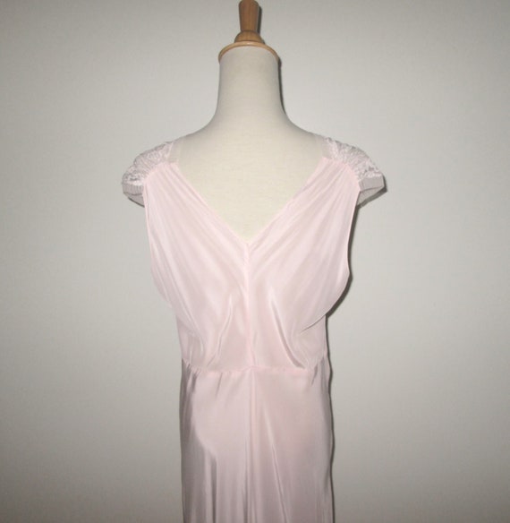 Vintage 1930s 1940s Pink Rayon Nightgown - Size M - image 6