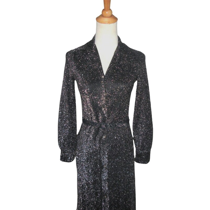 1980s Red Metallic Lurex Dress by New Leaf | XS/S