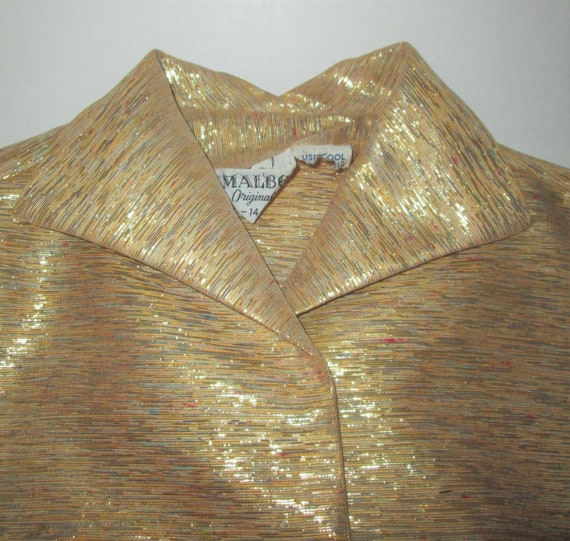 Vintage 1950s Gold  Metallic Blouse With Rhinesto… - image 6