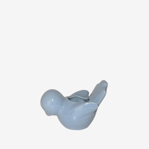 Vintage Blue Ceramic Bird Planter