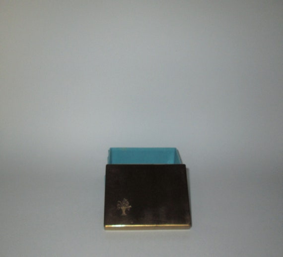 Vintage 1930s Cara Nome Powder Box - Blue And Gold - image 5