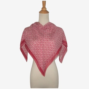 Vintage 1950s 1960s Red And White Scarf By Glentex