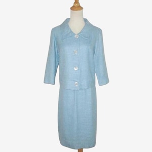 Vintage 1960s Blue Suit By Anderson&#39;s Sheraton-Oklahoma Loomtogs - Size S, M