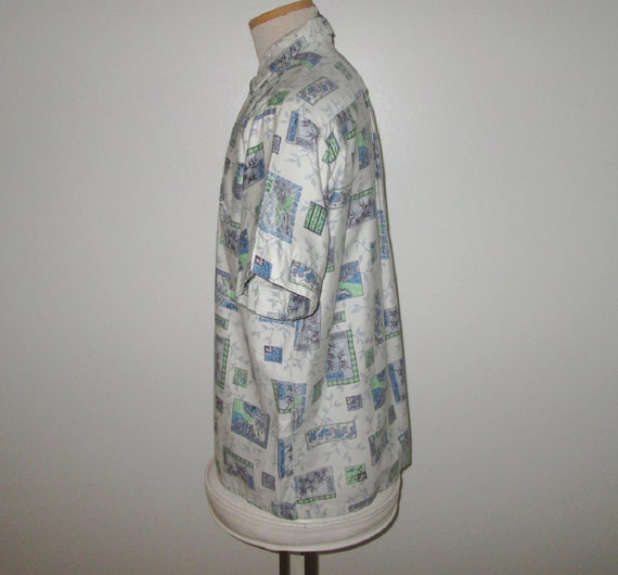 Vintage 1950s Novelty Print Shirt With Asian Moti… - image 3