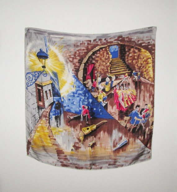 Vintage Nightclub Novelty Print Scarf