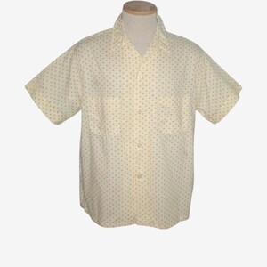 Vintage 1950s Yellow Print Shirt By Harper - Size L
