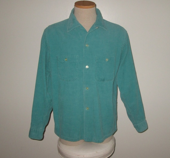 Vintage 1950s Corduroy Shirt By Penney's Towncraf… - image 1