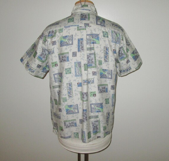 Vintage 1950s Novelty Print Shirt With Asian Moti… - image 4