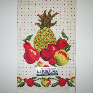 Vintage Fruit Pineapple Linen Tea Towel By Parisian Prints image 2