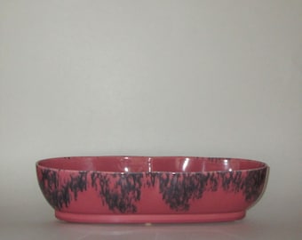 Vintage 1950s Pink And Purple Drip Glaze Planter