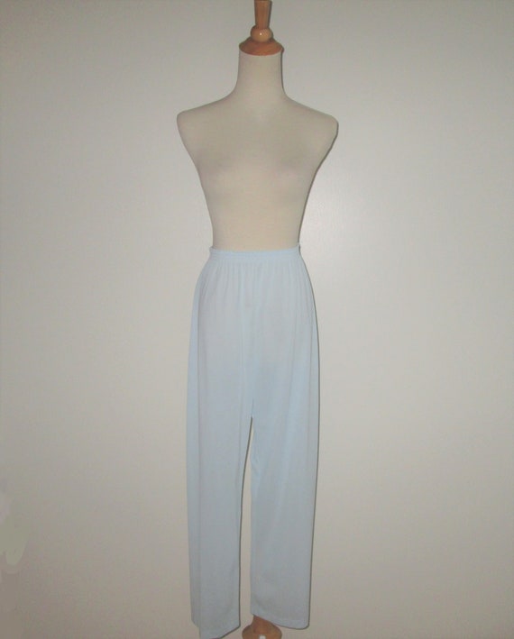 Vintage 1950s 1960s Blue Pajamas With Lace Accent… - image 4