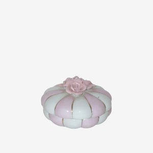 Vintage Floral Powder Jar Container - Made In Japan