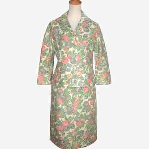 Vintage 1950s 1960s Floral Suit By Mr. Jack - Size M
