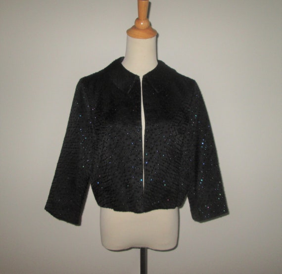 Louis Féraud black sequin evening jacket - L - 1990s second hand vintage –  Lysis