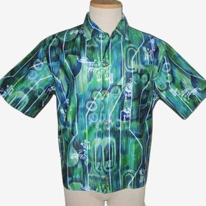 Vintage 1950s 1960s Hawaiian Shirt-Jac By Hawaiian Surf Made In Hawaii - Size L