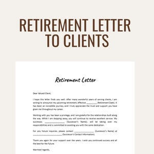 Retirement Letter to Clients Template | Editable Notice (Digital Download)
