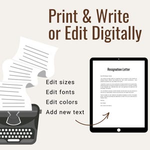 Modèle de lettre de démission modifiable | MS Word, Google Docs, PDF (téléchargement instantané) image 4