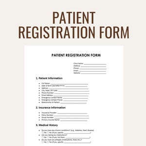 Editable Patient Registration Form | MS Word, Google Docs, PDF (Instant Download)