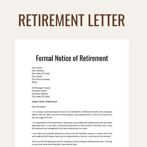 Editable Retirement Letter Template | MS Word, Google Docs, PDF