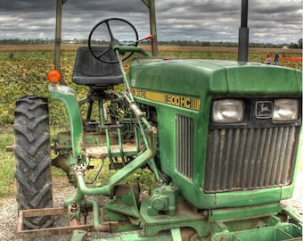 John Deere tractor, Tractor home decor, John Deere home decor, fine art phoptography, farm photo, green tractor, kids room, child home decor